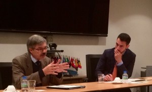 H.E. Dr. Hans Carl von Werthern, Ambassador of Germany to Japan (left) during a student session with the Rector's Office. Photo credit Tamara Luisce